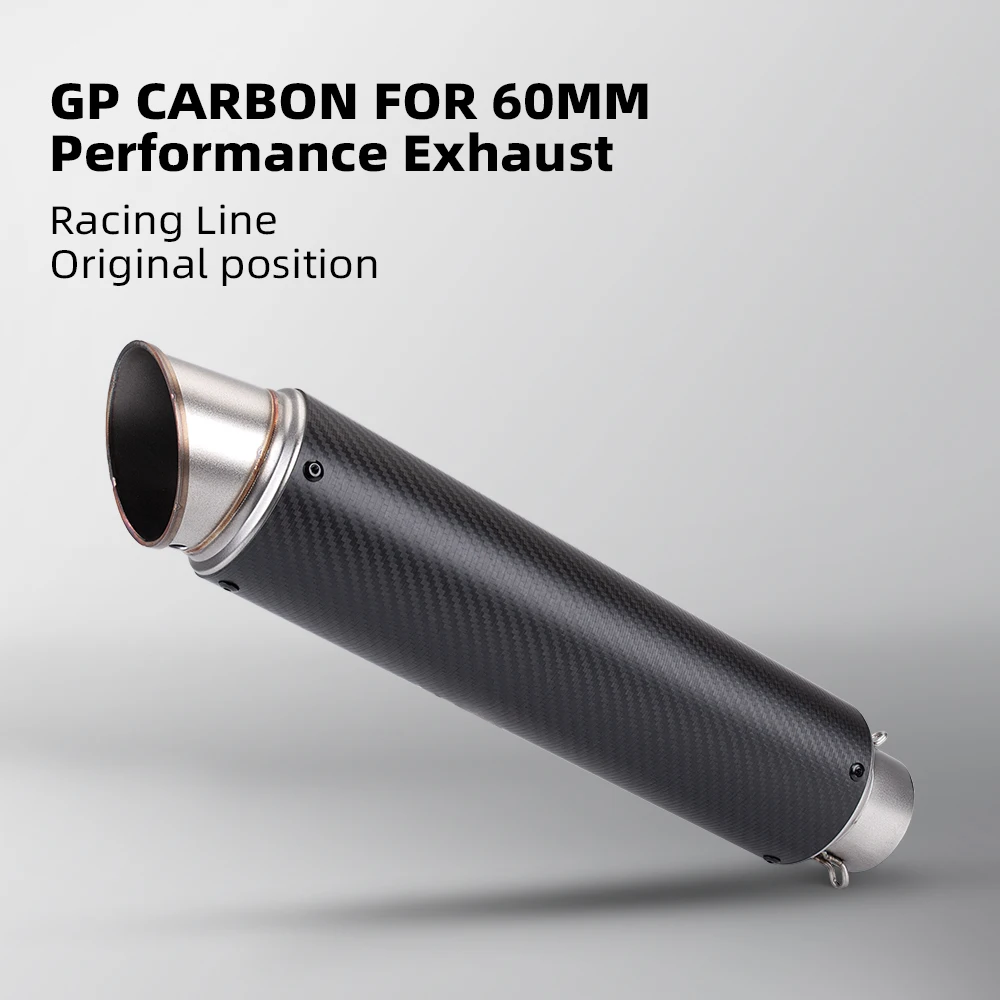 

motorcycle GP racing exhaust muffler Stainless steel carbon tube 60mm/51mm C11 universal muffler