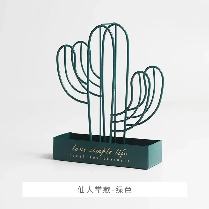 Nordic Gold Cactus Mosquito Coil Holder Summer Days Iron Mosquito Repellent Incense Rack Plate Home Decoration