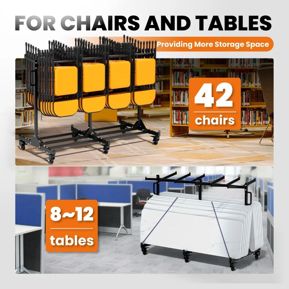 عربة تخزين متينة قابلة للطي مع عجلات وأشرطة قابلة للقفل وسعة 400 رطل #3