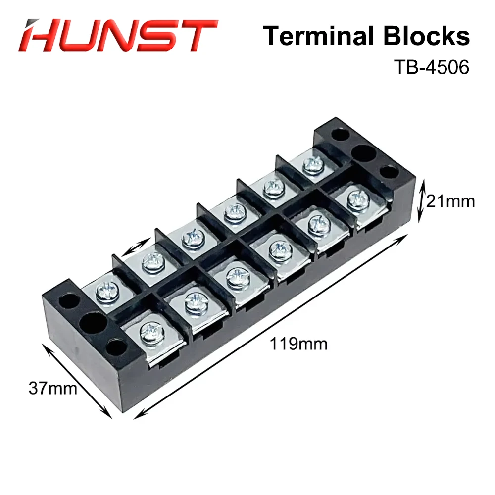 HUNST TB4506 Terminal Block Distribution Box Terminal Block Combination Terminal 600W Fixing Strip 45A/6 Position Terminal Block