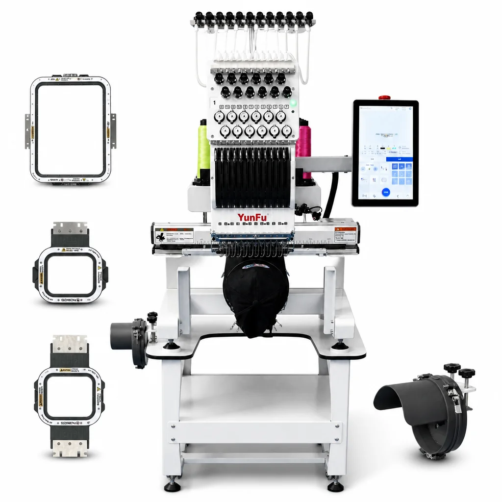 Computerized Multi Needle Flat Embroidery Machine Automatic 1200 RPM For Garment Workshop