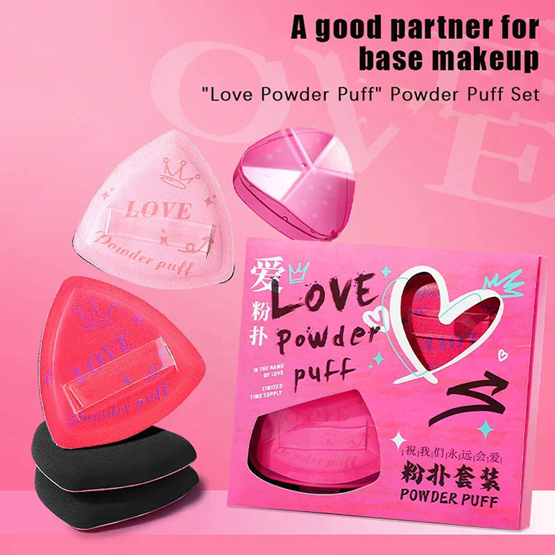 3 Pz/set Trucco Fondotinta Spugna Triangolare Cuscino Spugna Bagnato Asciutto Doppio Uso Morbido di Alta Qualità Soffio Cosmetici Applicatore Strumento