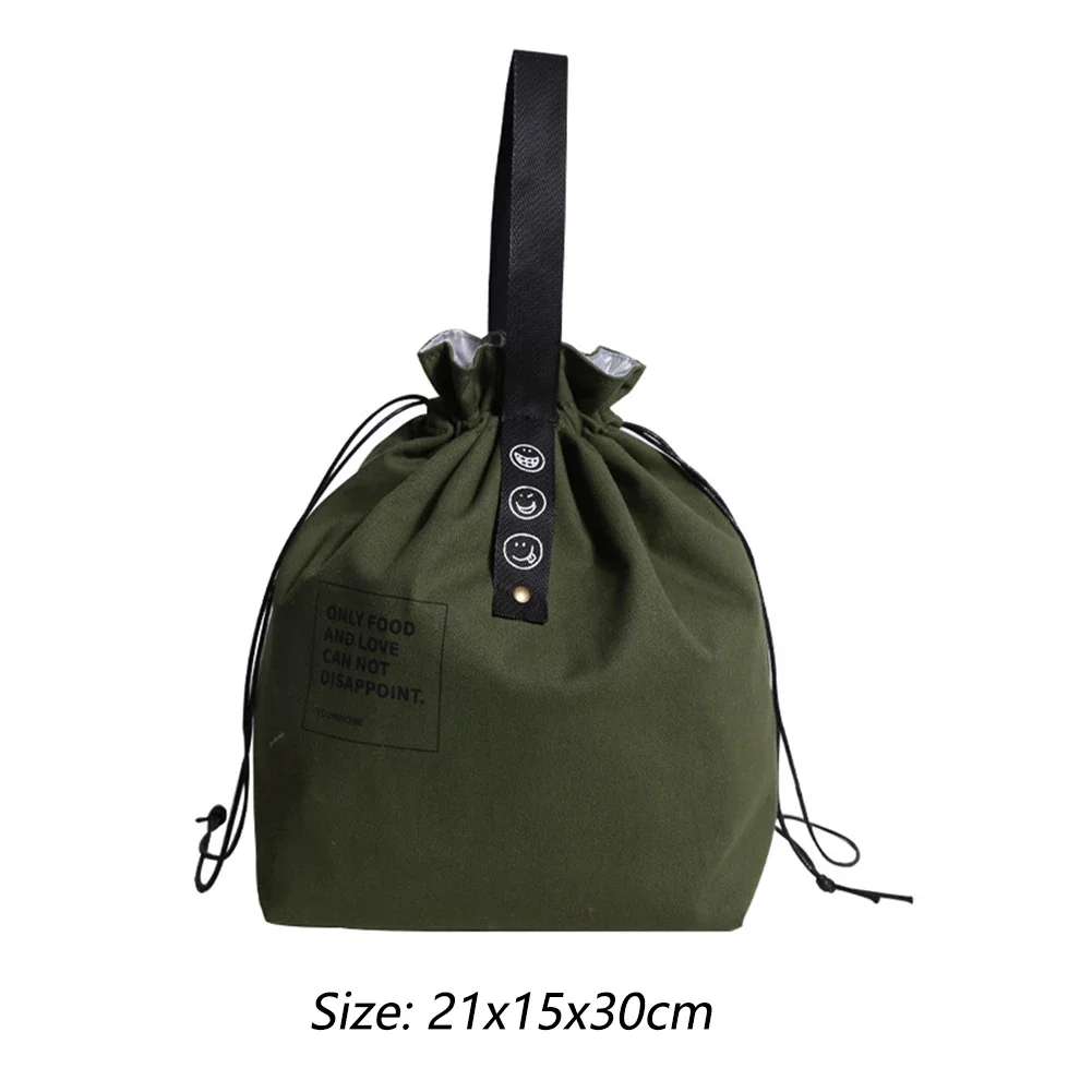 2026 Multifunctional Thermal Insulation Canvas Drawstring Lunch Bag – With Handle, Bundle Design for Office, School & Outdoor Us