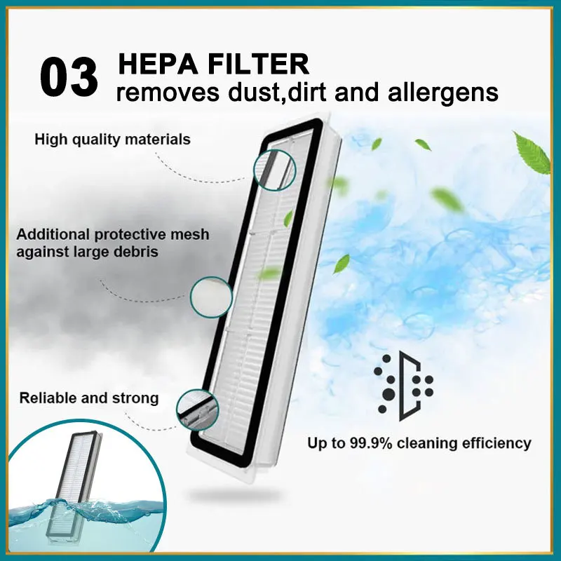 Spazzola laterale principale filtro Hepa Mop sacchetti antipolvere per Xiaomi Dreame D10plus/Z10pro/L10PLUS/RLS3D accessori di ricambio per aspirapolvere