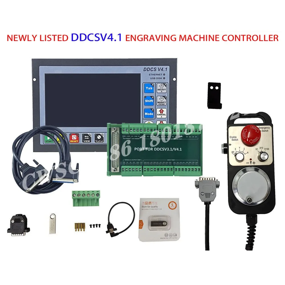 New 4axis offline motion controller DDCSV4.1 engraving and milling machine control system emergency stop electronic handwheelMPG