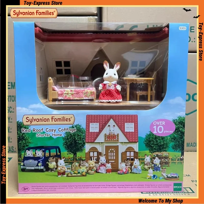 

Sylvanian Families Houses Calico Critters Girl Kids Toys Miniature Doll Red Roof Cosy Cottage Starter Home Toys For Children