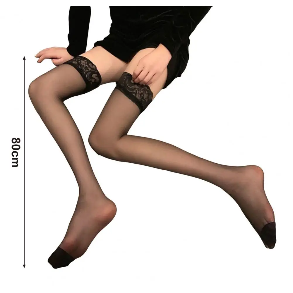 Women's Sexy Stockings White Black Lace Hosiery Ultra-thin Lace Stockings Mesh Thigh-Highs Comfortable Stockings for Parties