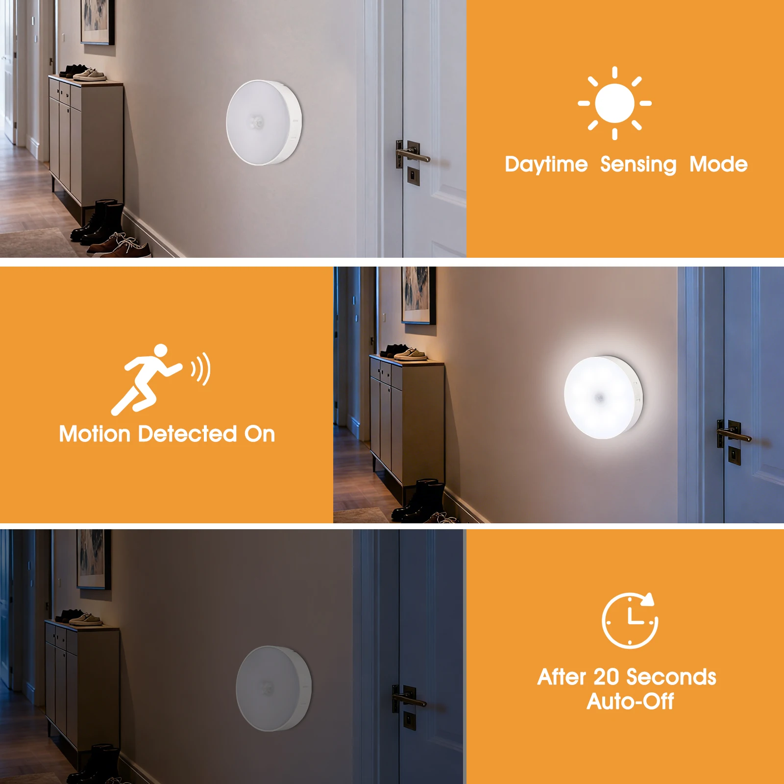 Obrázek 3: 6-pack LED hnutí senzor under-cabinet světel, USB dobíjecí, lepidlo skříni & úložný skříň noc osvětlení