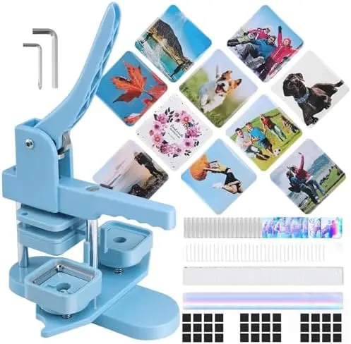 

Набор для создания голографических фото магнитов 2 дюйма - 100 комплектов, металлические основы и пленка, магниты на холодильник для школы, дома, бизнеса