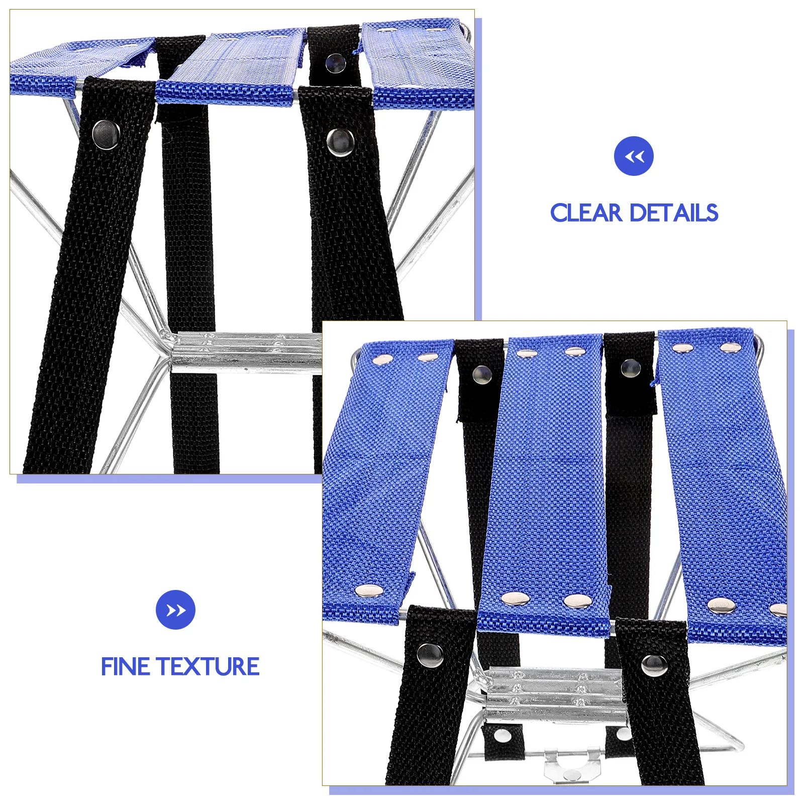

Portable Folding Stool Camping Chair Foldable Chairs Mini Bench Pedicure Seatless Train Metaltextured Outdoor Sturdy Bracket