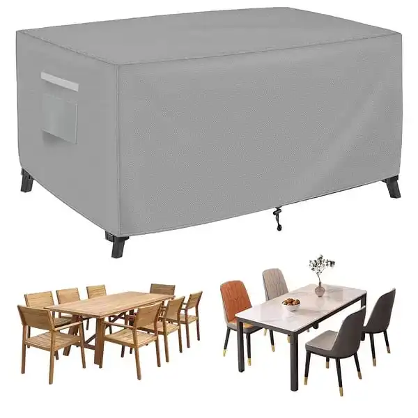 Patio Patio Dining Set Cover Waterproof UV Resistant Grey Outdoor Table Chair Set Cover with Storage Pocket Drawstring All Weather Hea - Aliexpress Deal