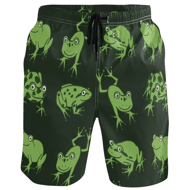 Animal 3d Print Flamingo Frog Duck Beach Shorts Men Casual Surfing Board Shorts Quick Dry Swimming Trunks Street Short Pants