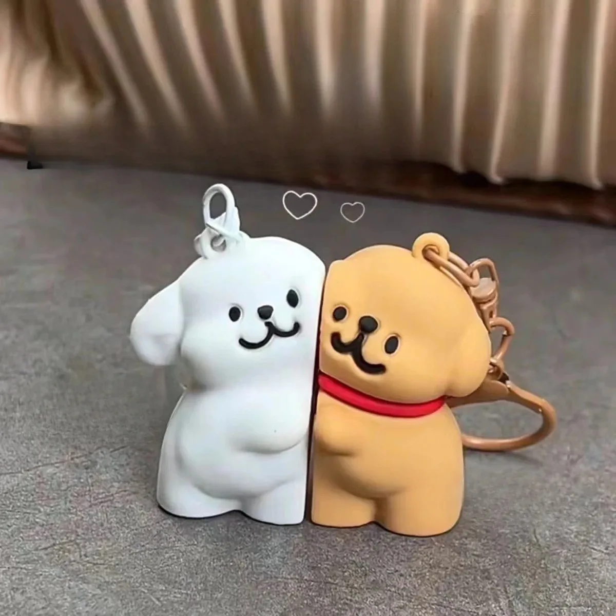 زوجين المغناطيسي جرو المفاتيح 2 قطعة لا تترك قبلة الكلب حلقة رئيسية لطيف حقيبة بنقوش كرتونية قلادة سحر هدية لعشاق الأصدقاء