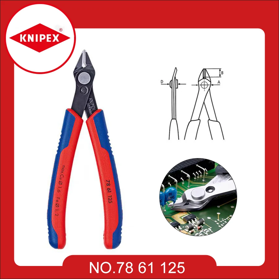 

Knipex 7861125 MiNi Pliers Wire Cutters Electronic Super Knips Cutting Pliers Sharp Cutting Edges