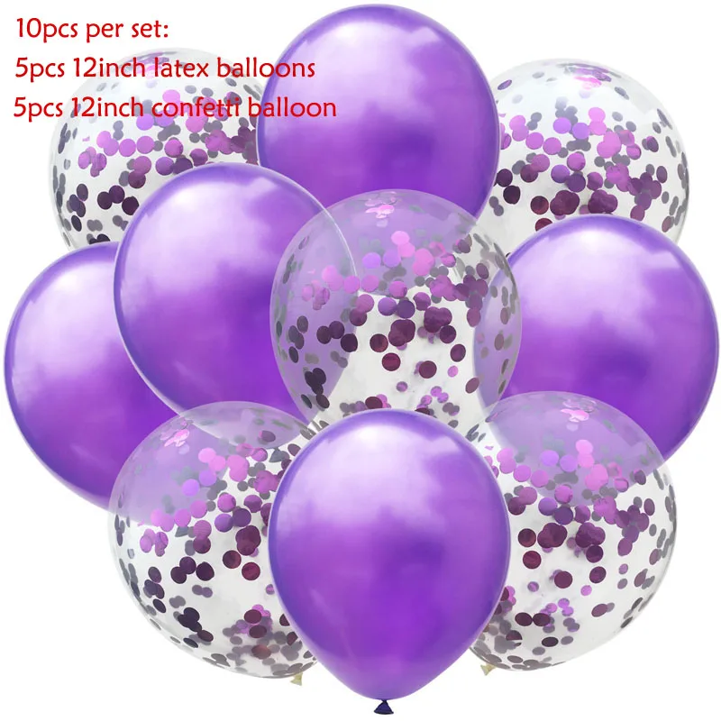 12inch 10pcs Mix Blue Rose Gold Confetti Latex Balloon colorful Wedding Birthday Party Decoration Clear Balloons image 4