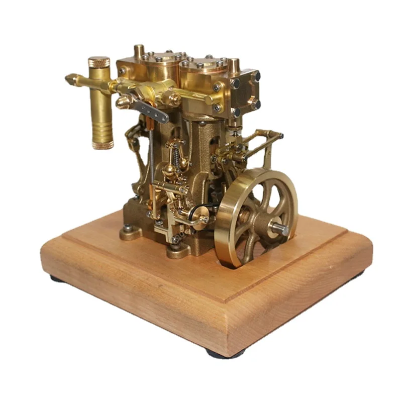 

Vertical Twin-cylinder Steam Engine M30 Brass Engine Model 3.7CC Gasoline Engine Toy Boy Gift