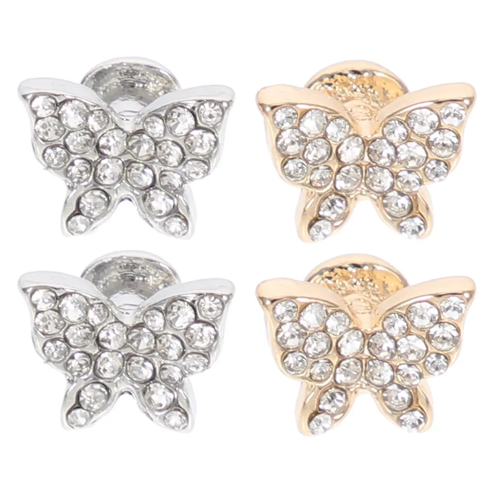 

4Pcs Alloy Watch Band Charms Delicate Butterflies Design Decorative Studs for Silicone Smartwatch Strap Elegant Reusable Fashion