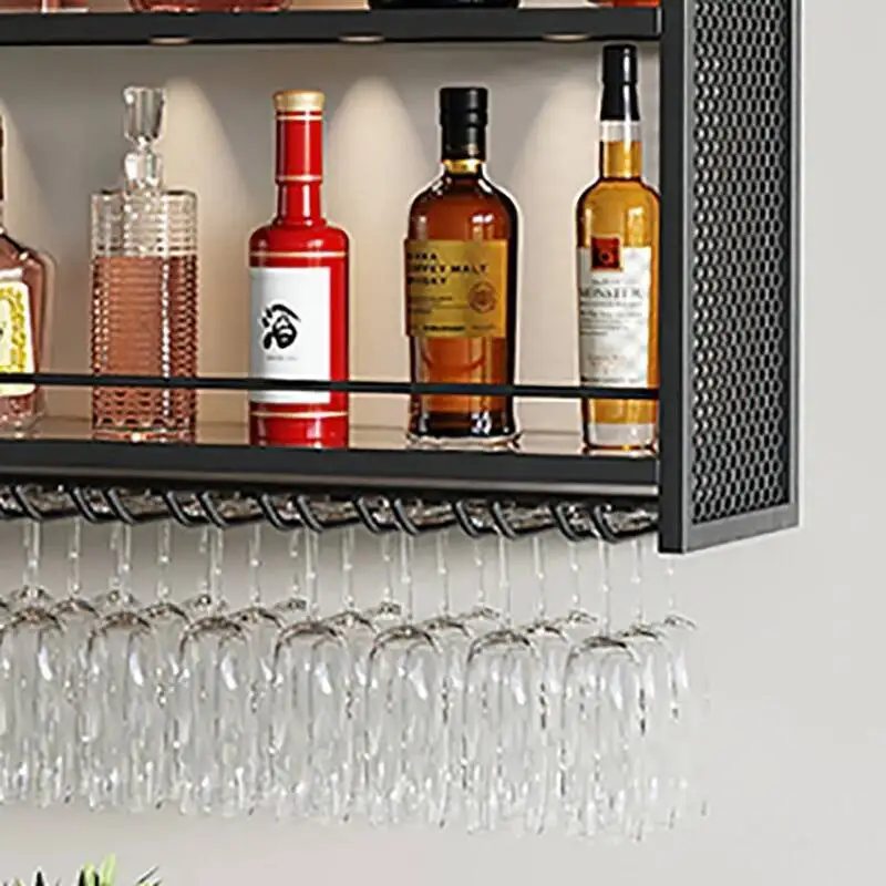 ﻿ Vinera-abrestante de Metal para vino, luces montadas en la pared, vitrina moderna nórdica, licor, hogar, Bancone Da Bar, muebles