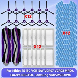 Compatible con piezas de repuesto y accesorios para aspiradora Midea i5 i5C VCR10W VCR07 VCR08 MR09 Samsung VR05R5050WK: cepillo lateral, filtro HEPA, paño de limpieza y bolsa de polvo