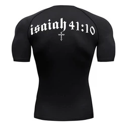 Bible Cross Graphic Compression Shirt for Men Gym Workout Undershirts Baselayers Rash Guard Athletic Quick Dry T-Shirt Tees Tops