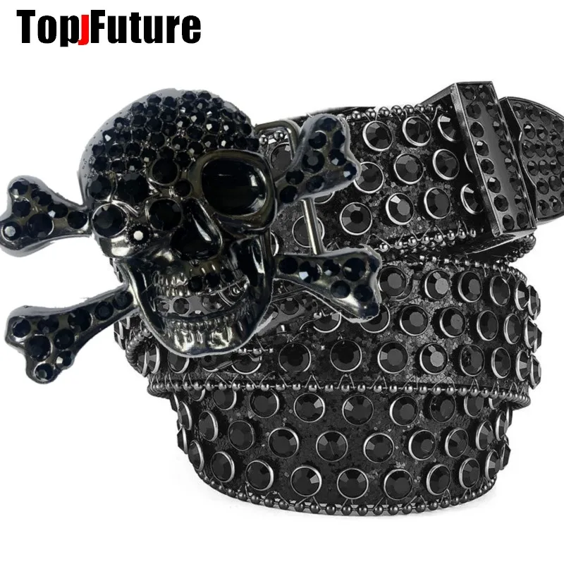 Women Men Gothic Lolita Punk Harajuku Y2K girl skull cower boy belt Bling Bling waist Belt Punk Cool cosplay party belt gift