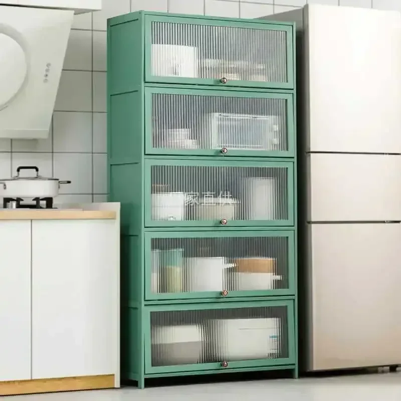 Sideboards Kitchen Pantry Storage Cabinets, 31 Inch FreeStanding, 5 Doors and Shelves Adjustable for Living Room, Kitchen Buffet