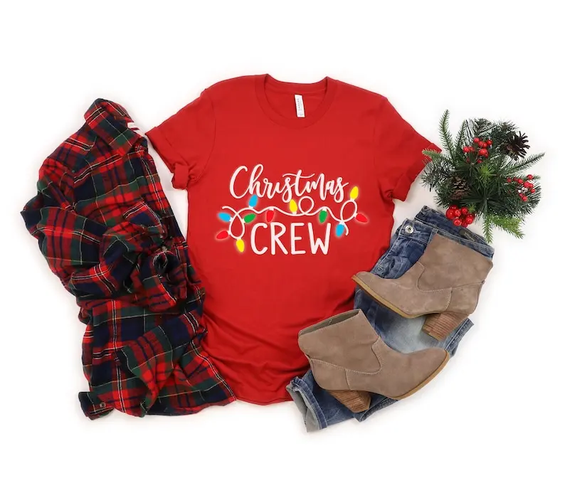 Christmas Crew Merry Shirt Short Sleeve Top Tees O Neck Fashion 100% Cotton Streetwear harajuku goth y100%Cotton Drop Shipping