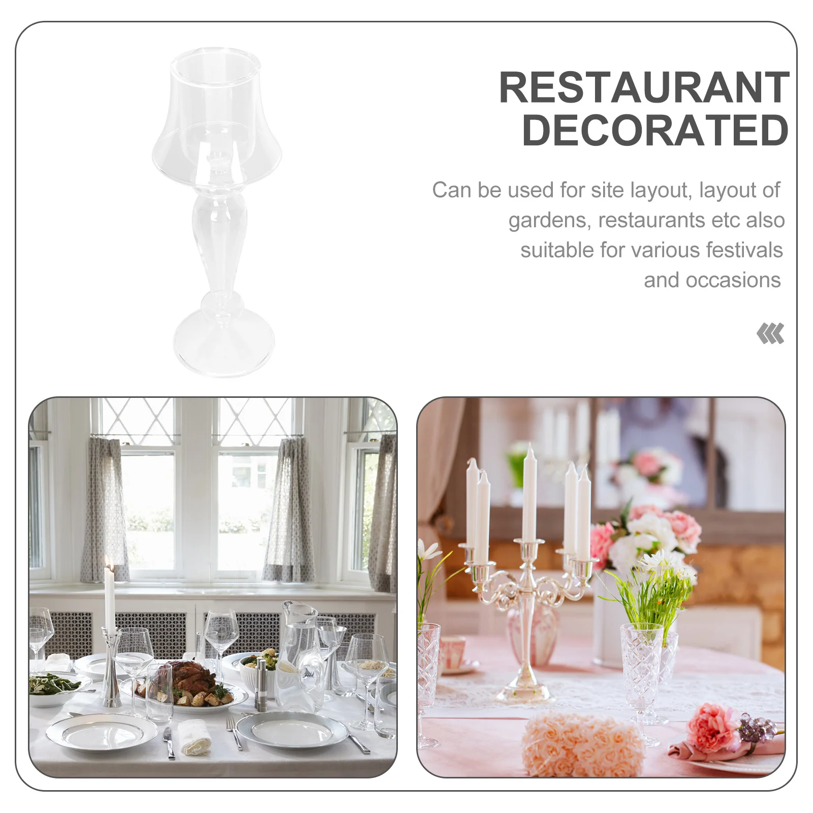 

European Glass Candlestick Simple Elegant Candleholder for Home Dining Table Bedroom Wedding Festival Decor Stand