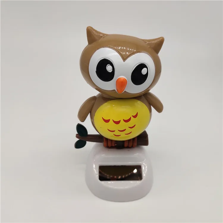 HOT SALE New Solar Swinging Owl Doll Car Ornament Creative Cartoon Owl Car Decoration Desktop Ornament Children Solar Toys