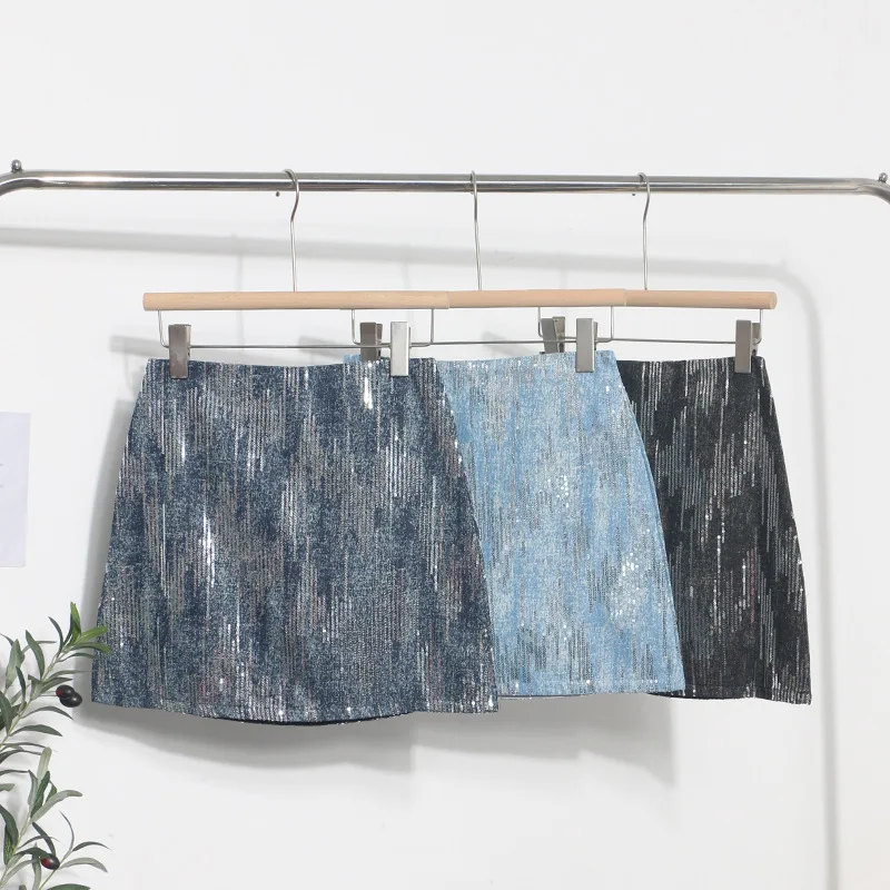 Women's Sparkly Sequin Mini Skirt High Waist Bodycon Design, Perfect for Club Nights, Parties & Concerts