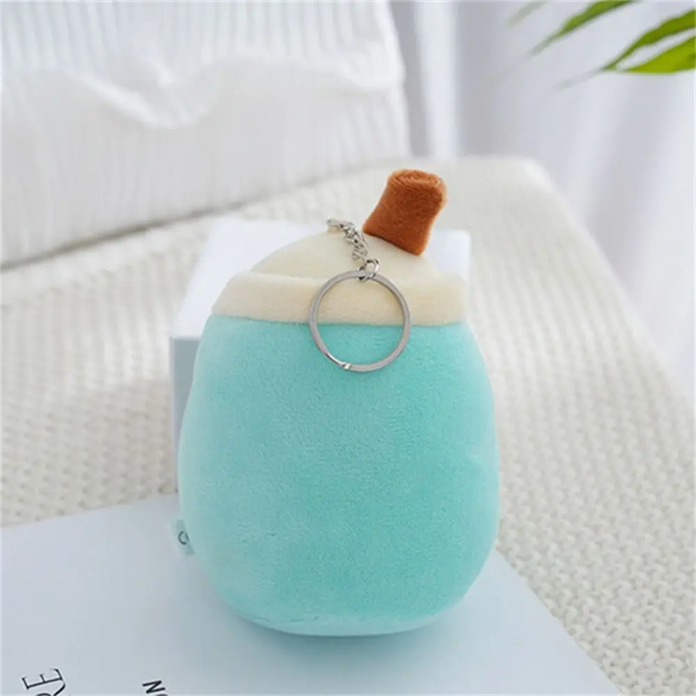 Stuffed Boba Bubble Tea Keychain Fruit Tea Plush Doll Boba Doll Plush Toys Soft Cartoon Milk Tea Keyring Backpack Decoration