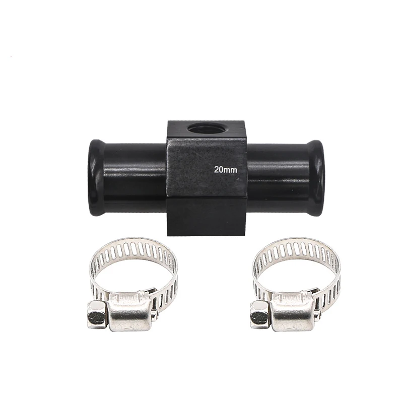 Medidor de temperatura da água preta, temperatura do radiador, sensor de tubo comum, 18mm, 20mm, 22mm, 24mm, adaptador de mangueira