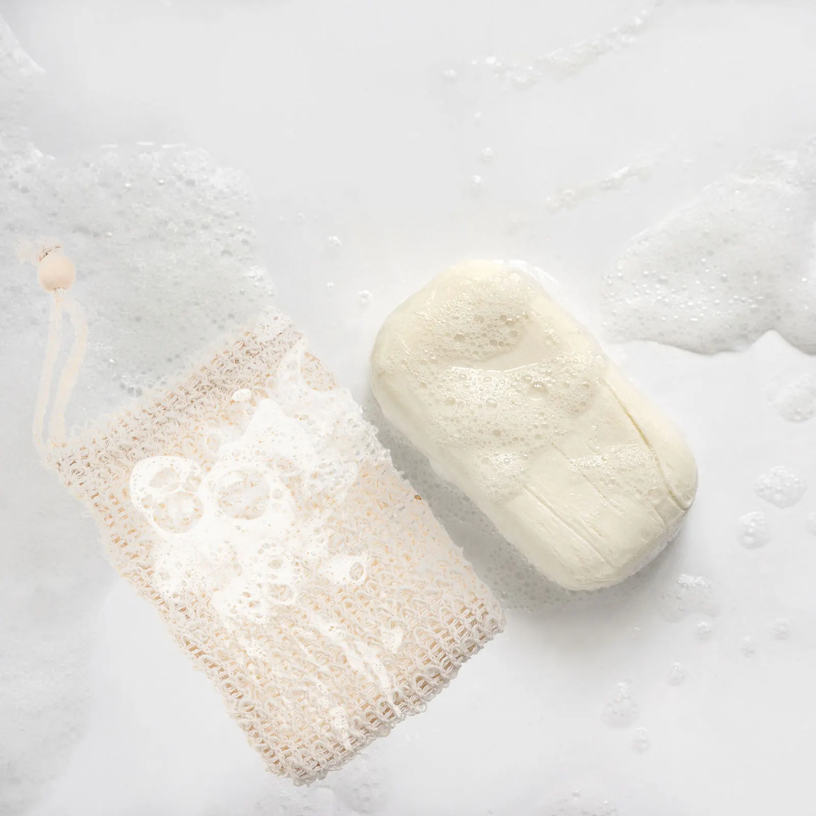 

4pcs Soap Saver Cotton Hemp Bathing Pouch Exfoliating Body Scrubbing Shower Durable Producing Drawstring Quick