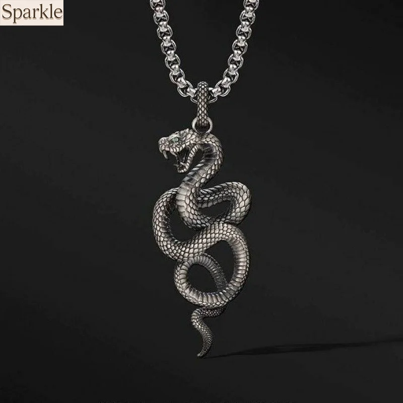 

Hot Sale Vintage Spiritual Snake Necklace for Men and Women Exaggerated Snake Shape Winding Personalized Hip-Hop Pendant Jewelry