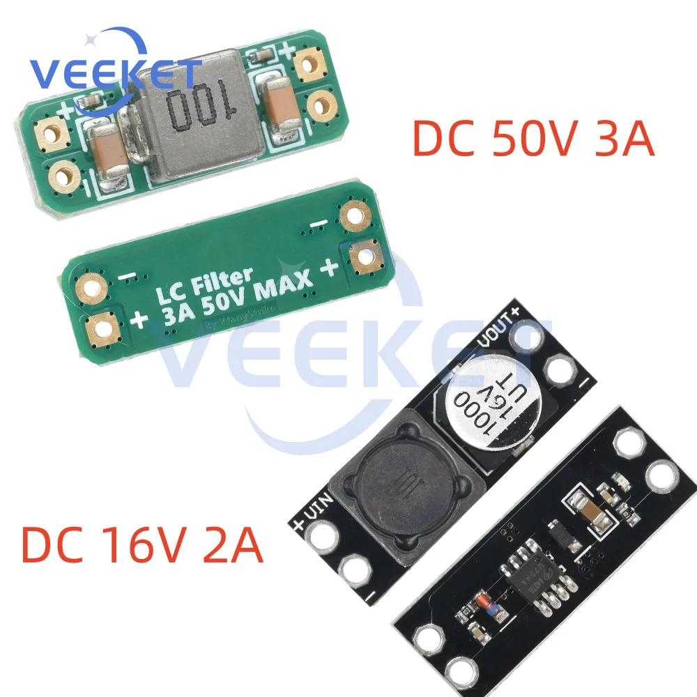 

DC 50V 3A/16V 2A Power Filter LC Filter Indoor Brushless Sleeve Machine Clearing Image Transmission Ripple Interference Filter