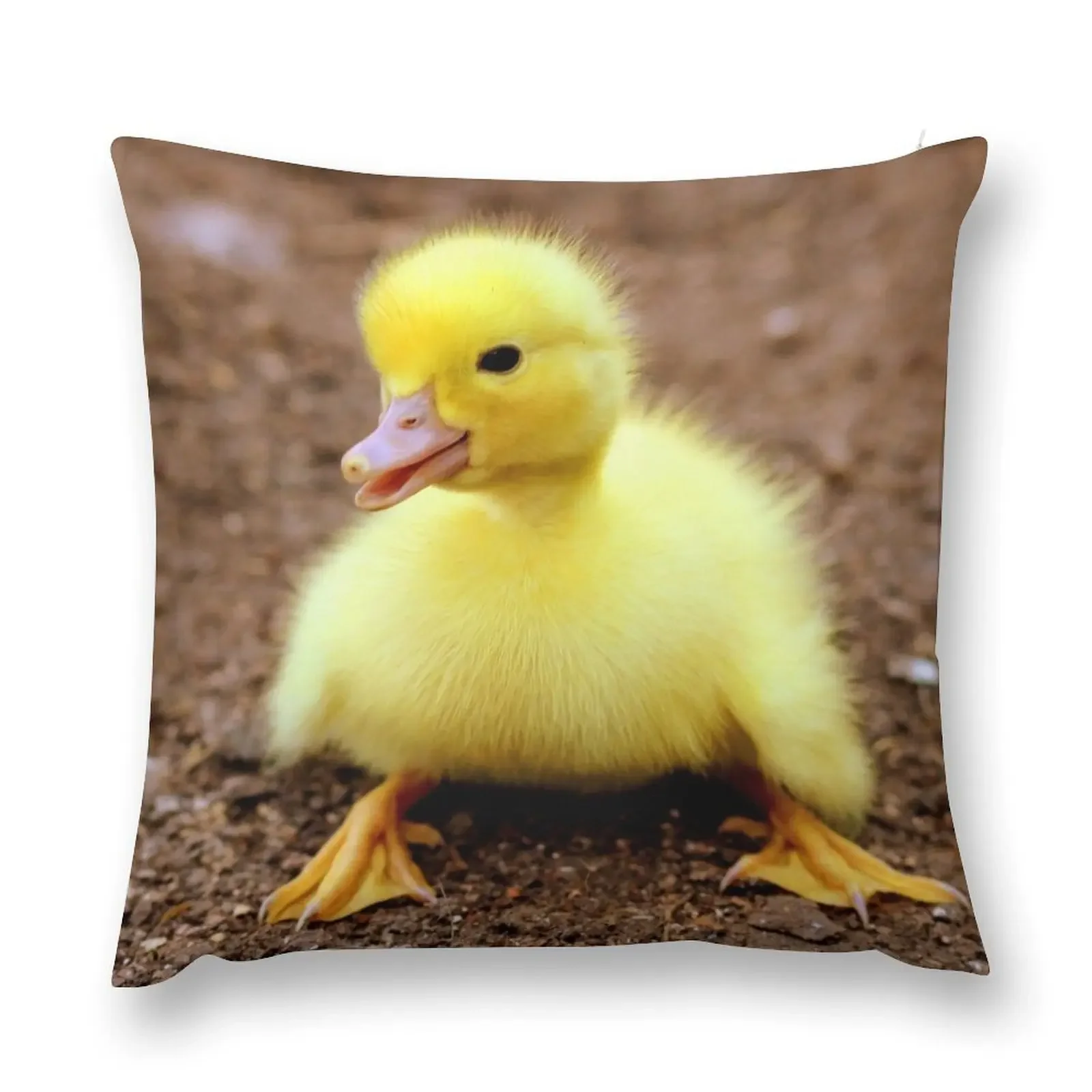 ANIMALS #62 - Adorable Yellow Duckling Throw Pillow Christmas Pillow Covers ornamental pillows Christmas Pillow