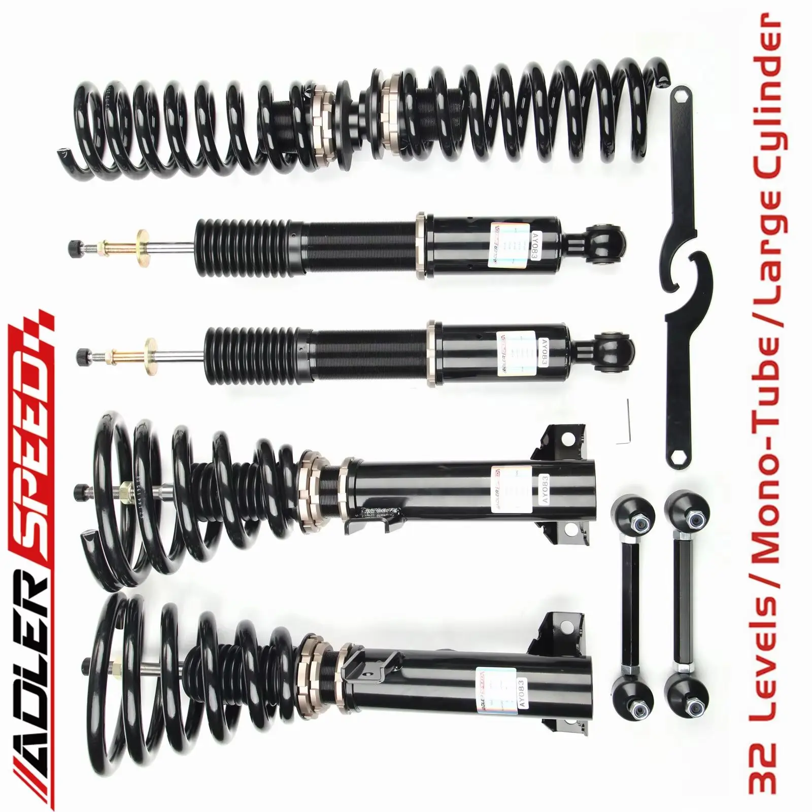 

ADLERSPEED 32 Level Mono Tube Coilovers Lowering Kit For Mercedes-Benz C-Class Sedan RWD (W203) 2001-07