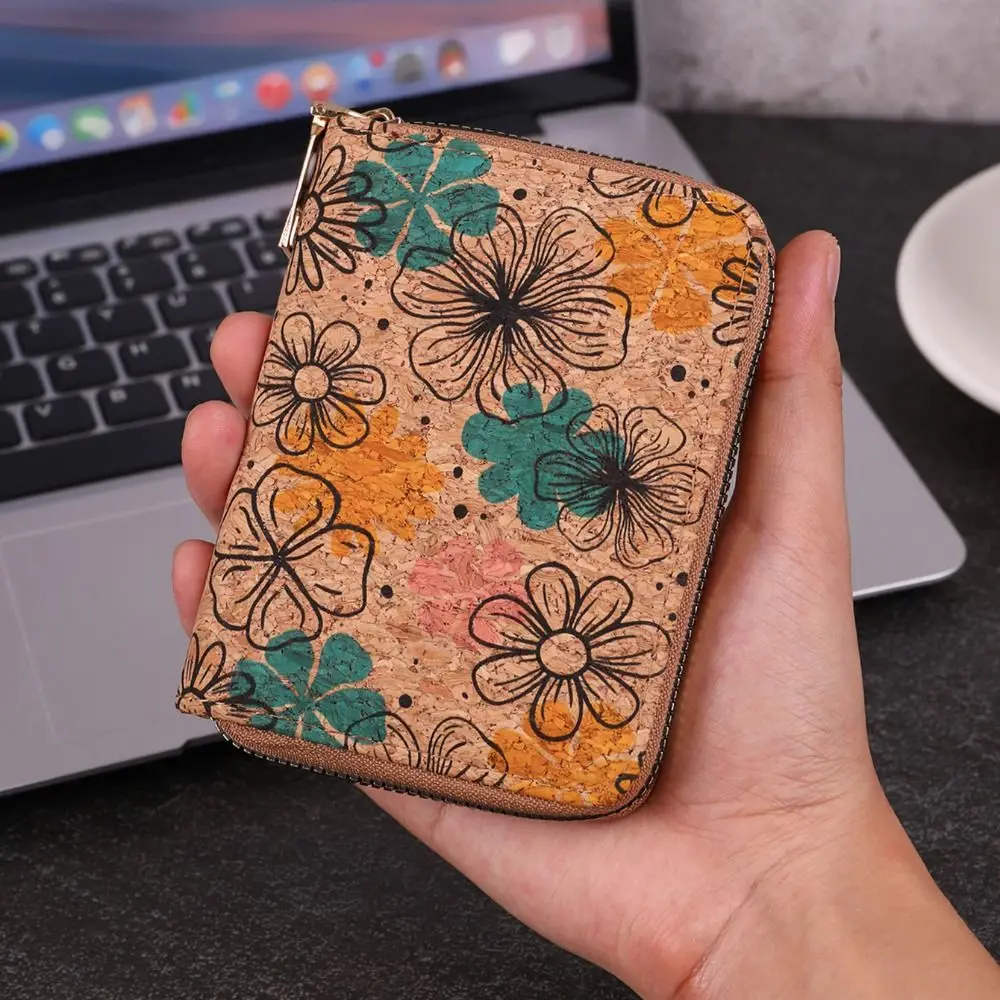 Portable Retro Short Wallet PU Leather Bohemian Style Coins Purse Multifunctional Multi Card Slots Card Bag