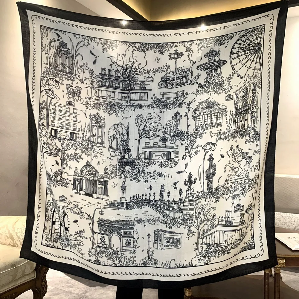 

Winter Warm Scarfs Luxury Designer Women Silk Wool Scarves Wraps Large Bandanas Stole écharpe Cachemire 135CM