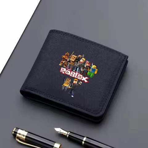 Roblox Creative Peripheral Printed Short Denim Wallet Zipper Wallet New Hot Selling Ultra-thin Decorative Daily Necessities