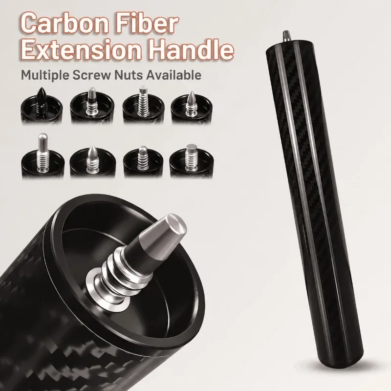Carbon Fiber Billiard Cue Butt Extender for Big-Head Pool Cue Lengthening Accessory