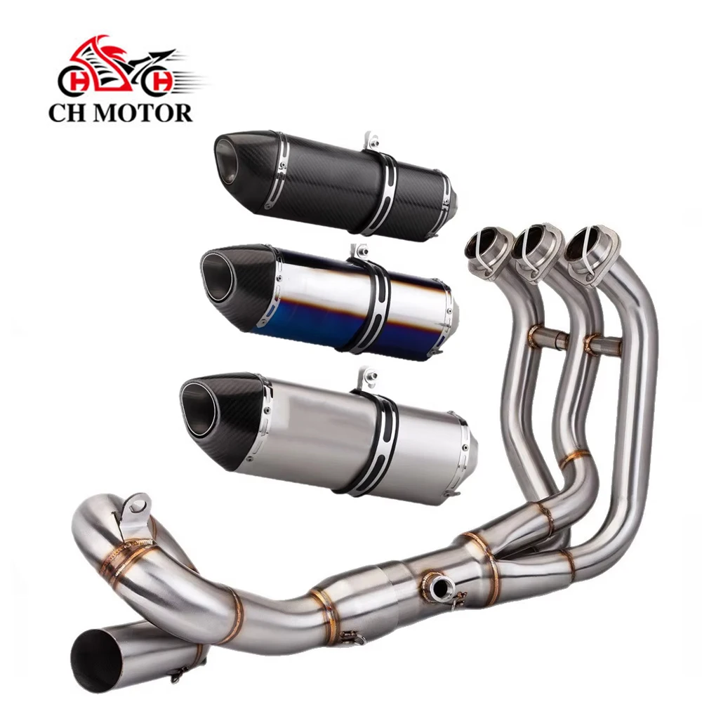 Slip on Full Systems Motorcross Exhaust Front Pipe Scooter Pitbike Motorcycle For YZF MT09 FZ-09 MT-09 FZ-09 2014-2020