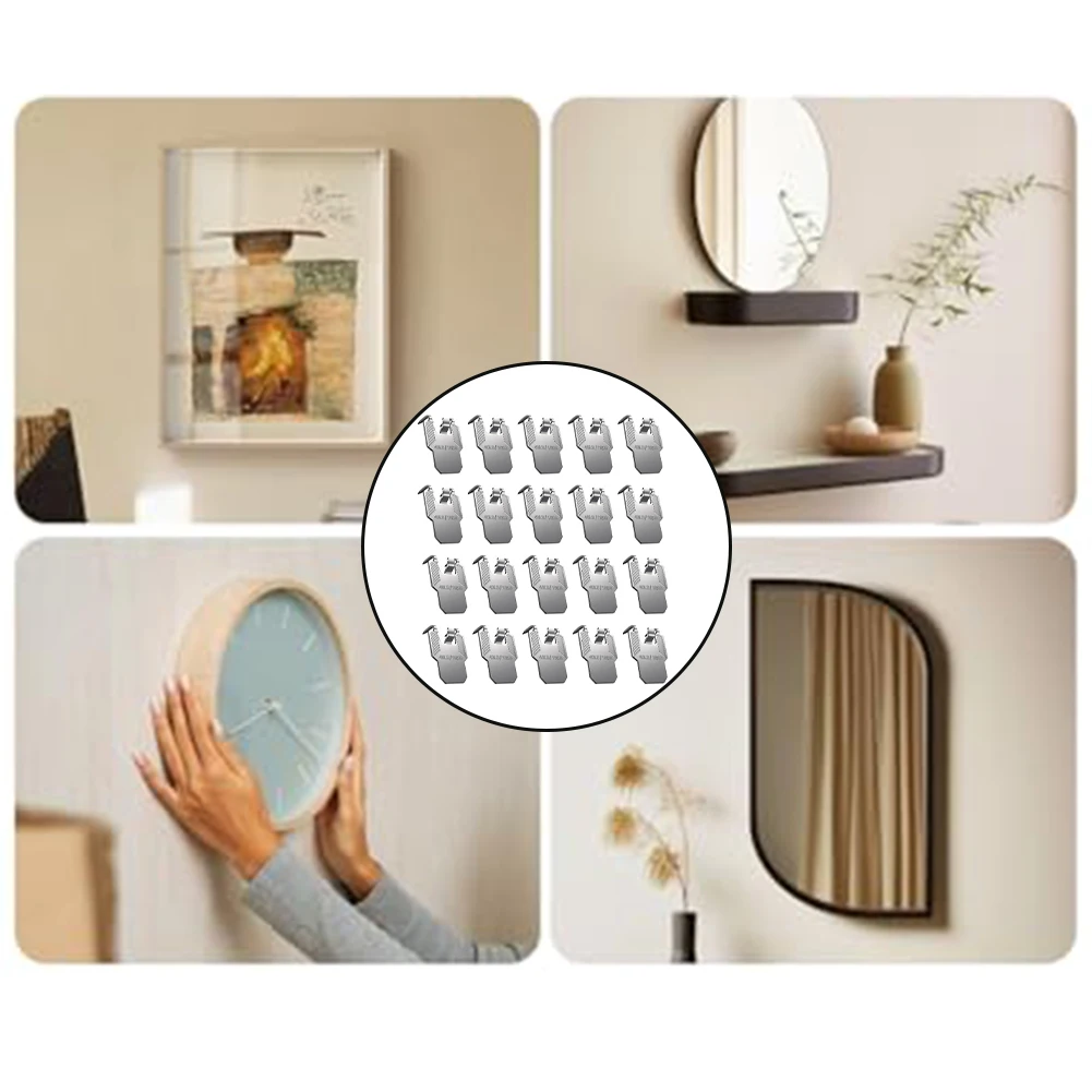 

2040 Pack Heavy Duty Picture Hanging Claw Hooks for Drywall No Damage Supports Up to 40 Pounds for Secure Display