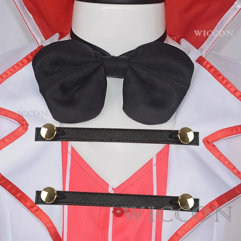 لوسيفر تأثيري هازبينيد الكرتون فندق معطف سترة ربطة القوس فيونكة زي ملابس الرجال الكبار هالوين كرنفال حفلة تمويه لعب الأدوار