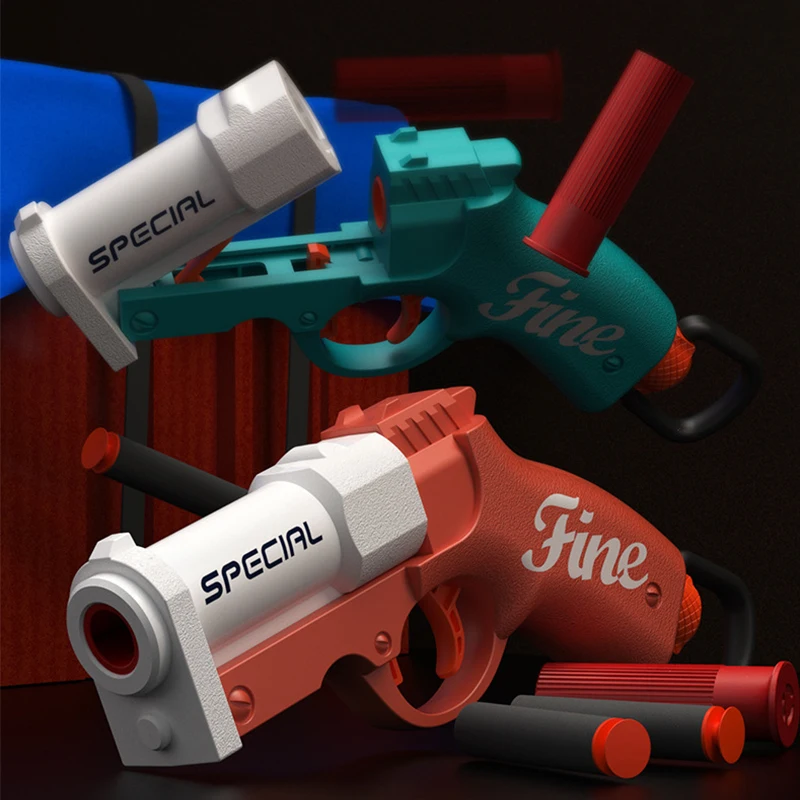 Mini S686 Shell Throwing Soft Bullet Launcher Toy Gun Airsoft Foam Bullet Blaster Outdoor Weapon Children Pistol