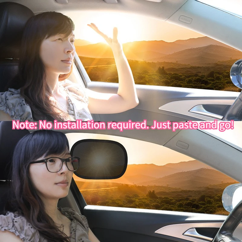 Two-Piece Set of Summer Car Mini Small Sunshade Static Film Leaves No Trace, Summer Car Side Window Sunshade