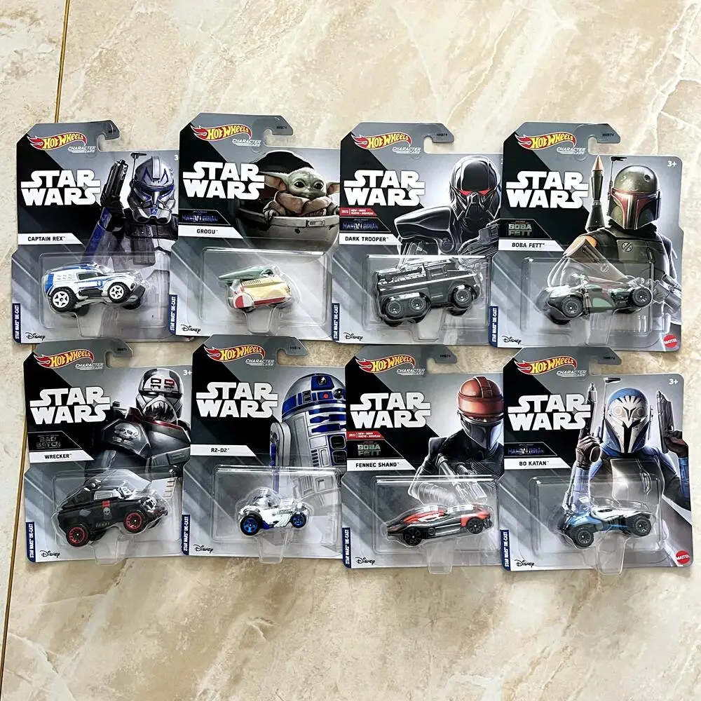 HOT WHEELS 1:64 HHB74 R2-D2 CAPITAN REX BO KATAN GROGU WRECKER FENNEC SHAND BOBA FETT DARK TROOPER pressofuso modello di auto in lega