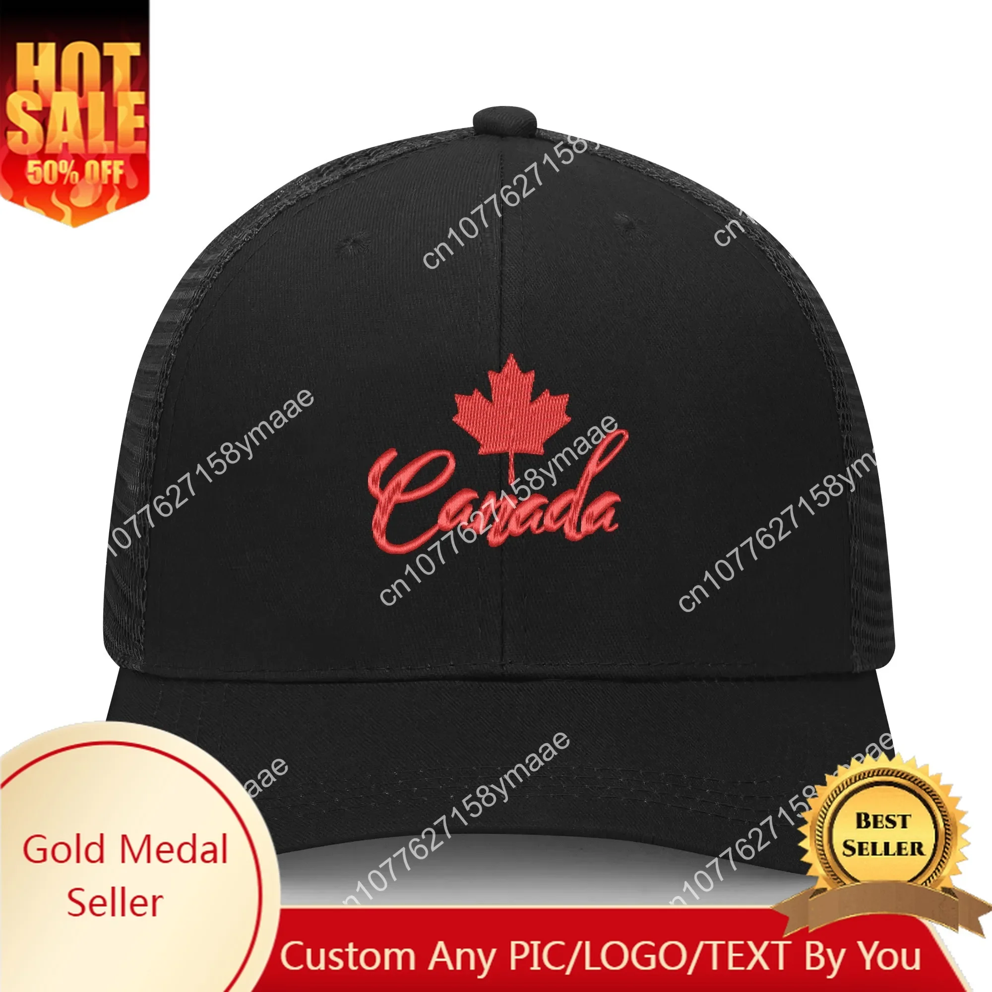 

Canada Flag Embroidery Hat Mens Womens Sports Baseball Hat Breathable Mesh Summer Sun Visor Headwear Custom Made Caps Logo