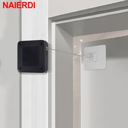 Chiudiporta automatico NAIERDI chiudiporta regolabile senza perforazione per porta scorrevole porta in vetro 500g-1000g dispositivo di chiusura a tensione