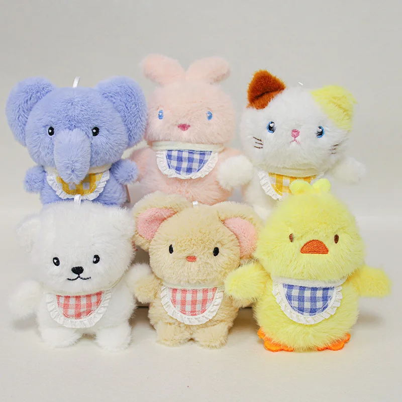 Pollo de dibujos animados, elefante, conejo, gato, oso, ratón, colgante de felpa, Animal suave, juguetes de peluche, muñeca, llavero encantador, mochila, decoración, regalo
